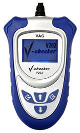 V レジ係 V202 VAG プロ コード読者の V レジ係 V202 は OBD2 走査器用具 +Free の船積みをバスで運ぶことができます